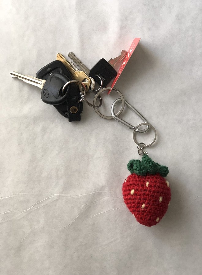 Znet3D Crochet Plush Keychain Accessory - Strawberry - Handmade Keychain Amigurumi - Image 4